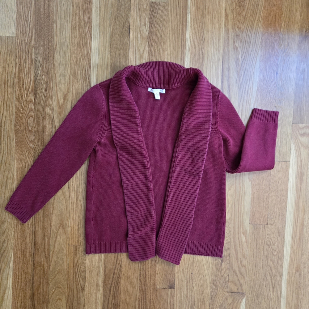 JM Collection Red Ribbed Cotton Sweater - Picture 3 of 5